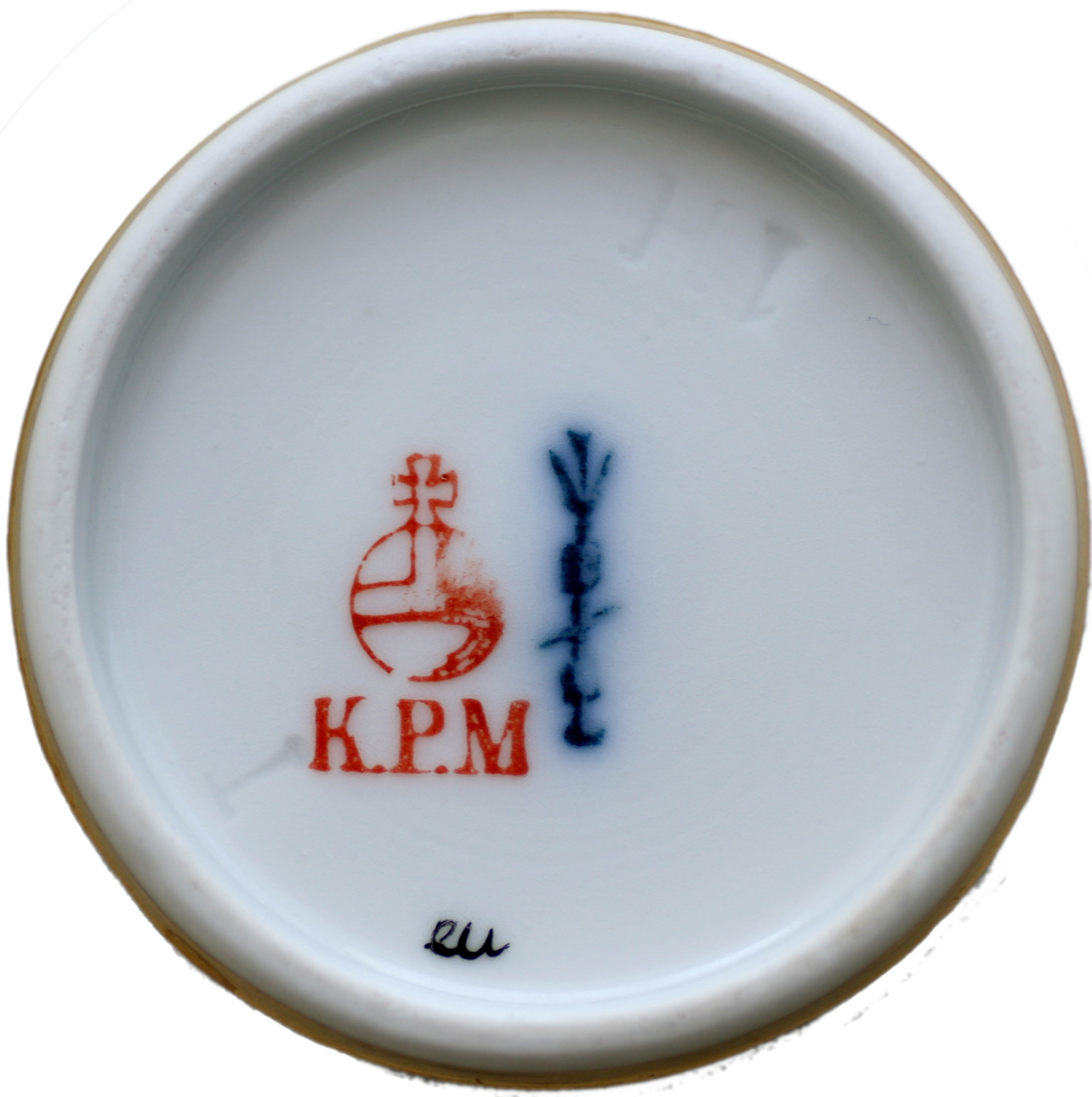 Клеймо KPM Berlin: Синий зептр и красная живописная марка