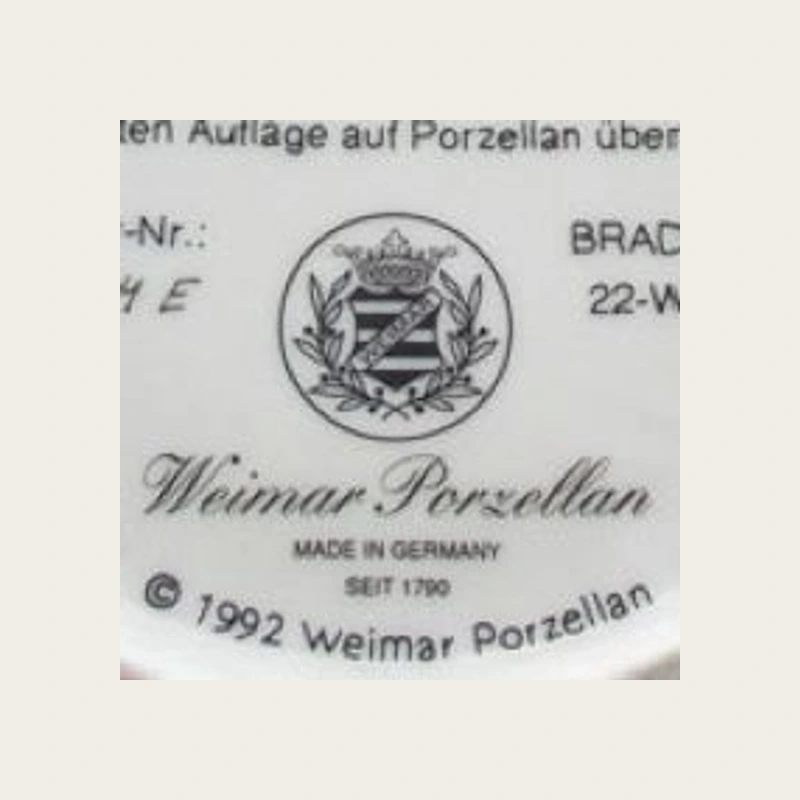 Клеймо Weimar Porzellan: Limited Edition 1992